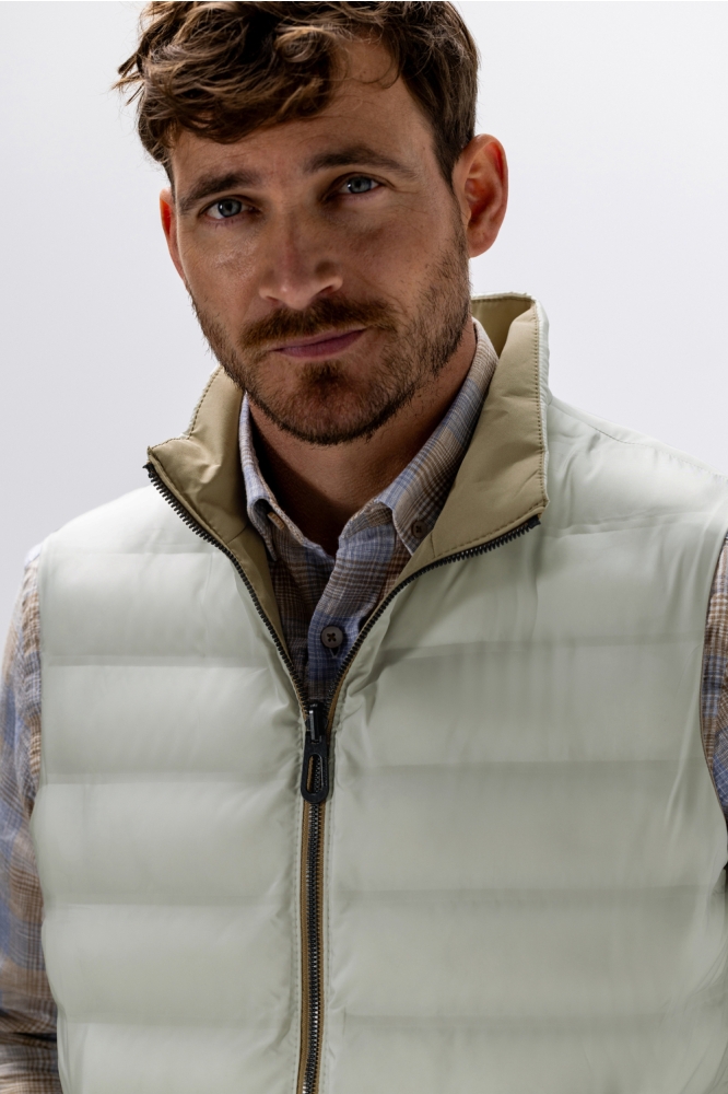 State of Art beige heren jas | Model vooraanzicht