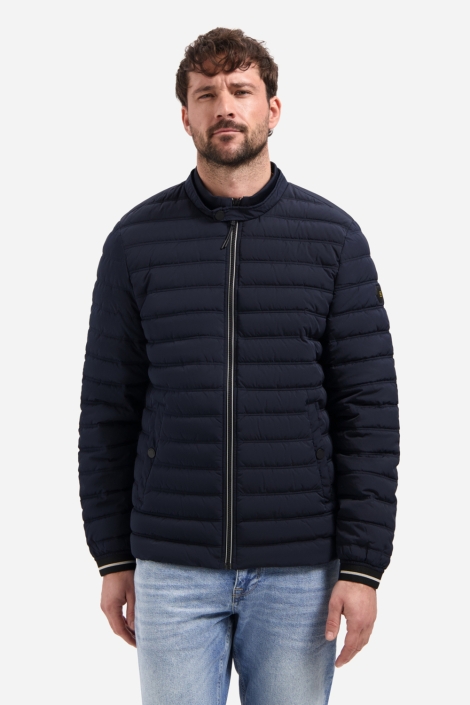 NO-EXCESS blauwe heren jas | Model vooraanzicht