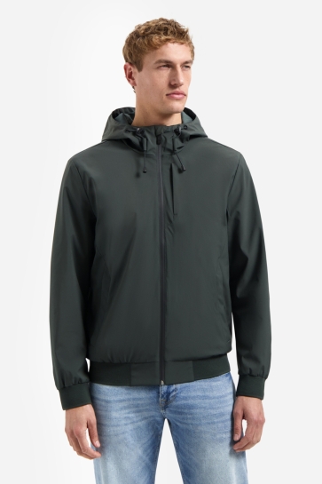 NO-EXCESS jacket short fit hooded Groen