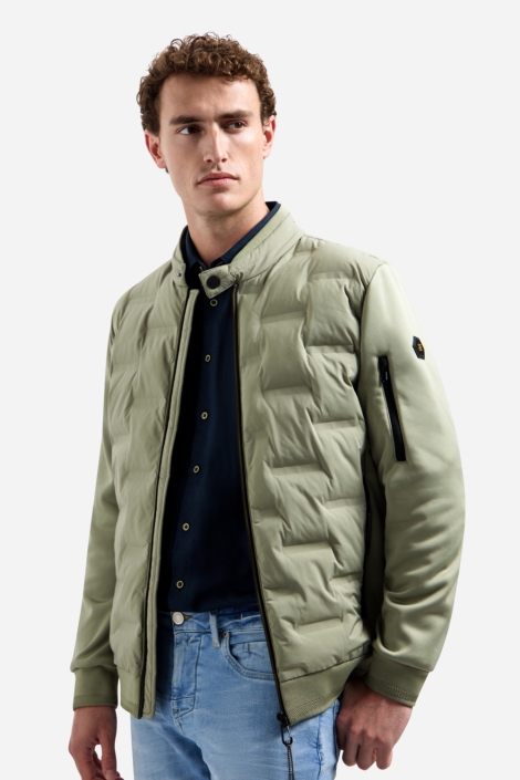 NO-EXCESS groene heren jas | Model vooraanzicht