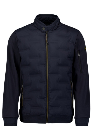 NO-EXCESS jacket short fit sealed knitted mix Blauw