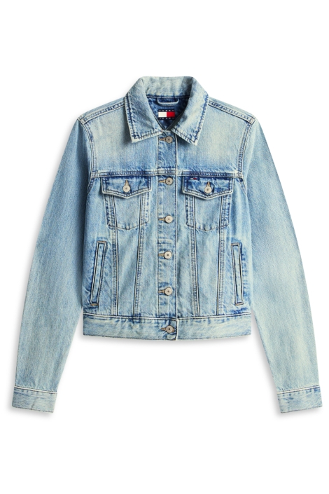 Tommy Jeans blauwe dames jas | Vooraanzicht