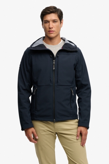 Superdry hooded softshell trekker jkt Blauw