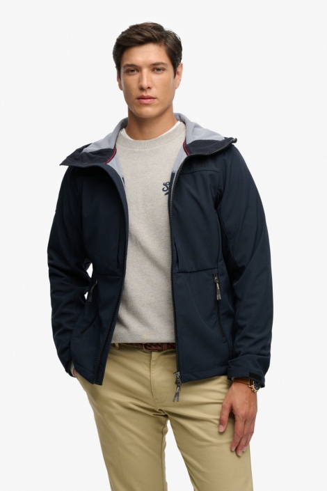 Superdry blauwe heren jas | Model vooraanzicht