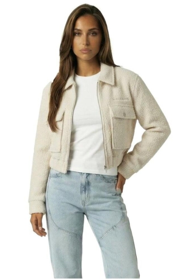 Malelions Jas LABEL BOUCLE JACKET MWA30026021 40003 CREAM