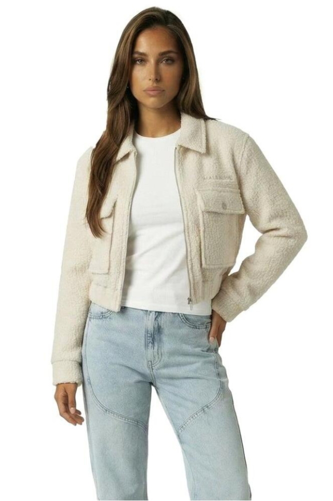 Malelions beige dames jas | Model vooraanzicht