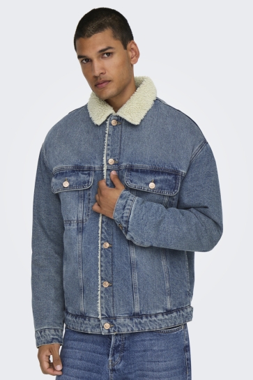 Only & Sons Jas ONSWILSON SHERPA DBTINT 0970 DNM JA 22030970 Dark Blue Denim/TINTED