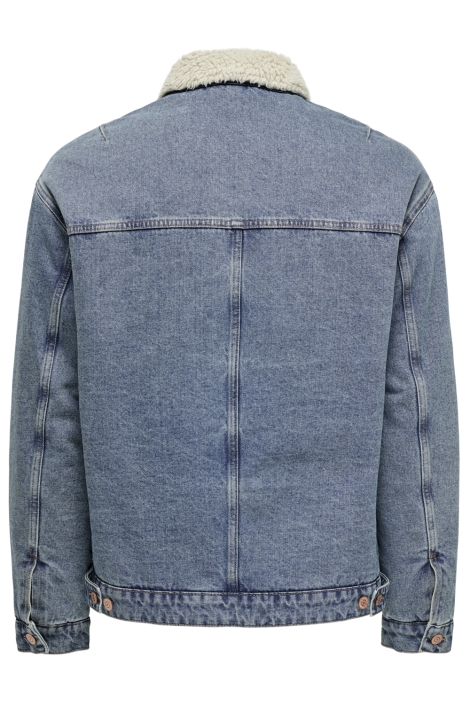 Only & Sons blauwe heren jas | Achteraanzicht
