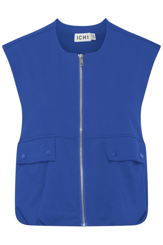 Ichi blauwe dames gilet | Vooraanzicht