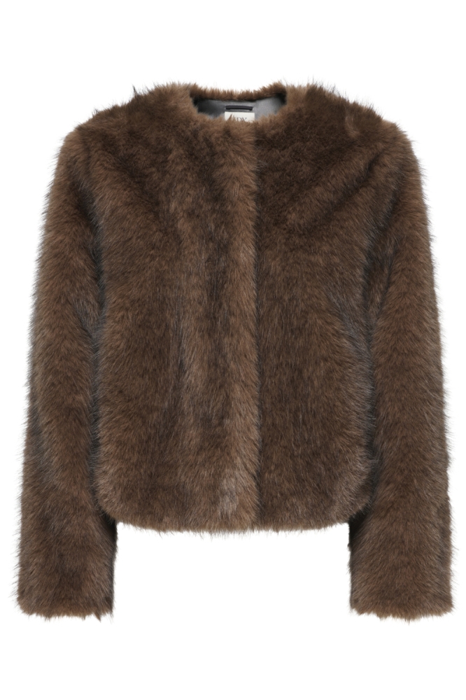 Jacqueline de Yong bruine dames jas | Vooraanzicht