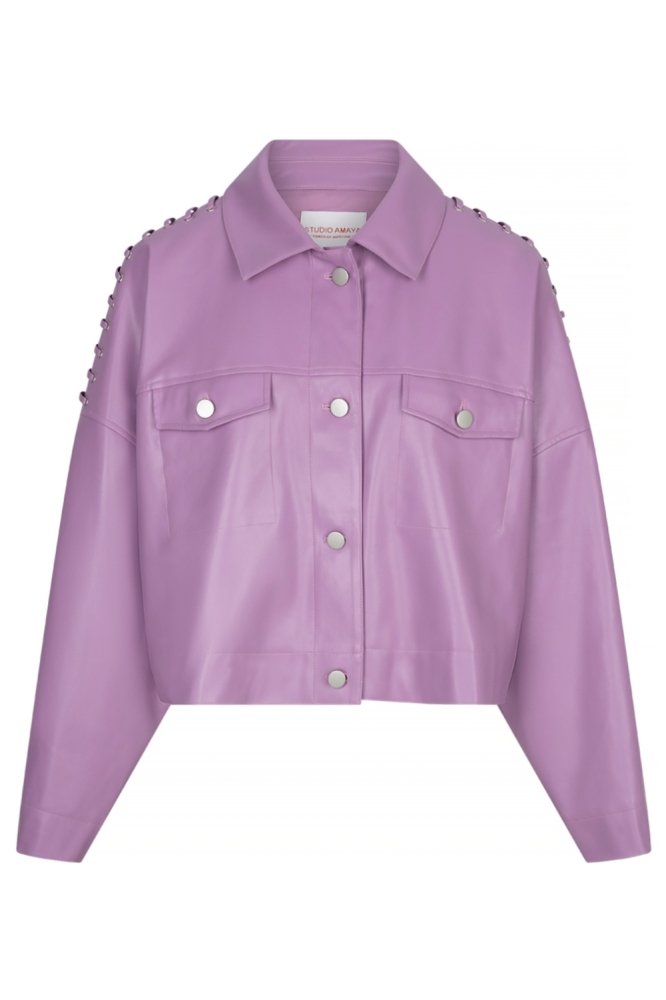 Studio Amaya paarse dames blazer | Vooraanzicht