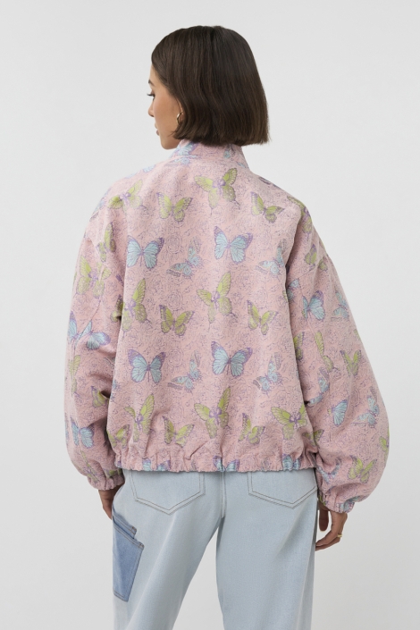 Studio Amaya roze dames jas | Model achteraanzicht