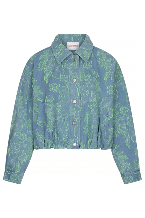 Studio Amaya groene dames jas | Vooraanzicht