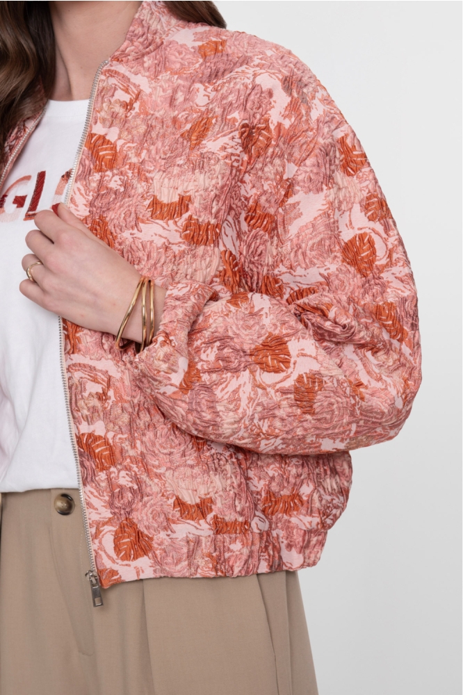 Geisha roze dames jas | Close up