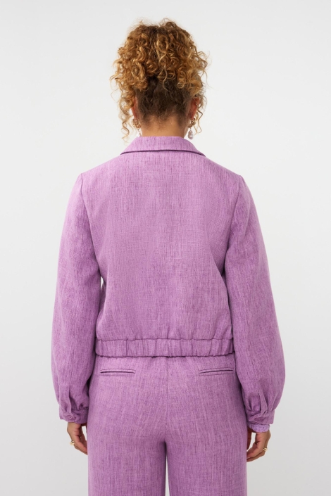 Ydence paarse dames jas | Model achteraanzicht