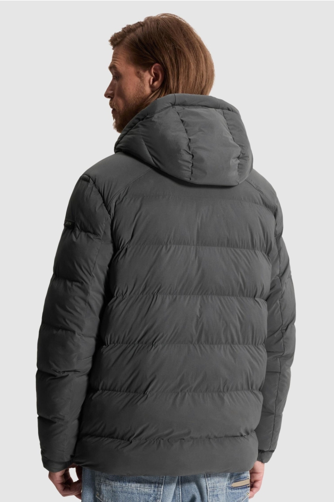 Cast Iron grijze heren jas | Model achteraanzicht