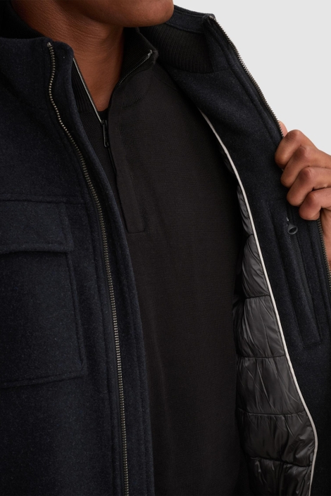 Vanguard blauwe heren jas | Close up