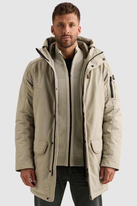 PME legend beige heren jas | Model vooraanzicht
