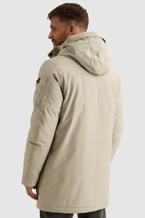 PME legend beige heren jas | Model achteraanzicht