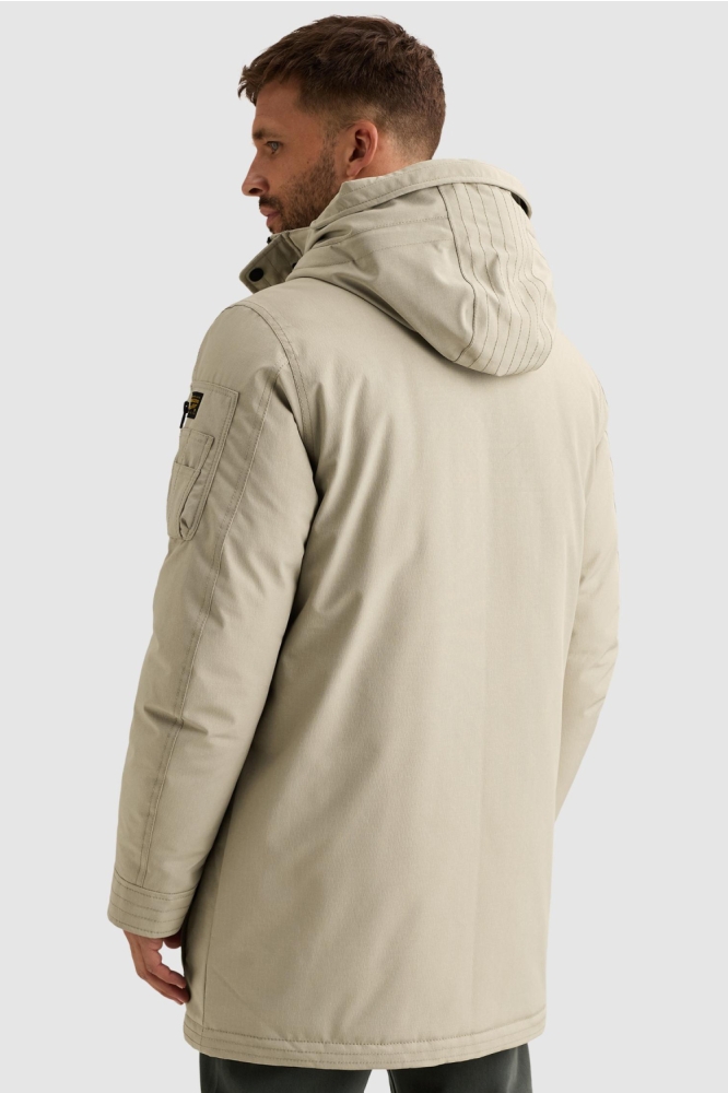 PME legend beige heren jas | Model achteraanzicht