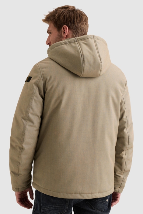 PME legend taupe heren jas | Model achteraanzicht