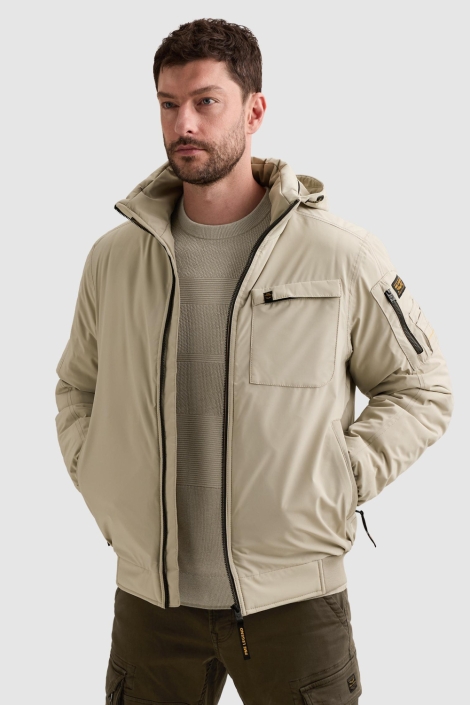PME legend beige heren jas | Model vooraanzicht