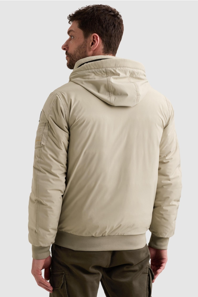 PME legend beige heren jas | Model achteraanzicht