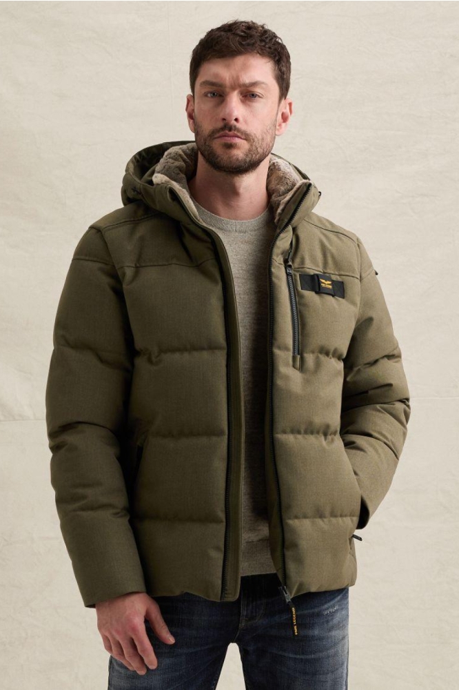 PME legend groene heren jas | Model vooraanzicht