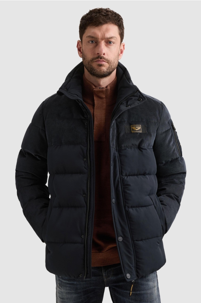 PME legend blauwe heren jas | Model vooraanzicht