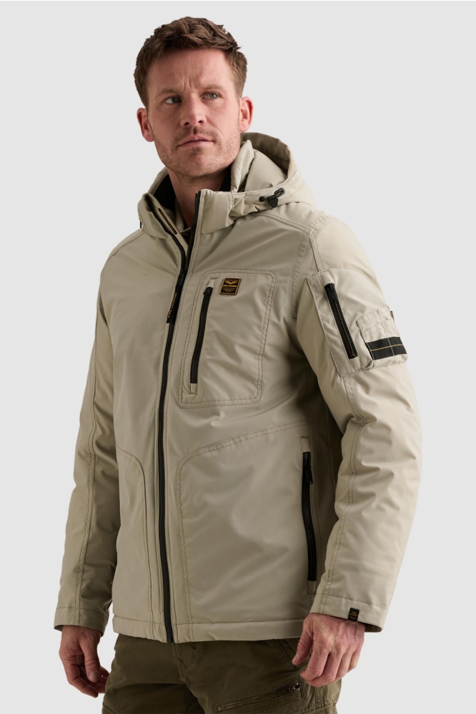 PME legend beige heren jas | Model vooraanzicht
