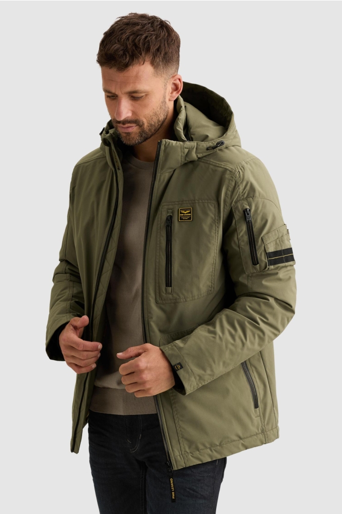 PME legend groene heren jas | Model vooraanzicht