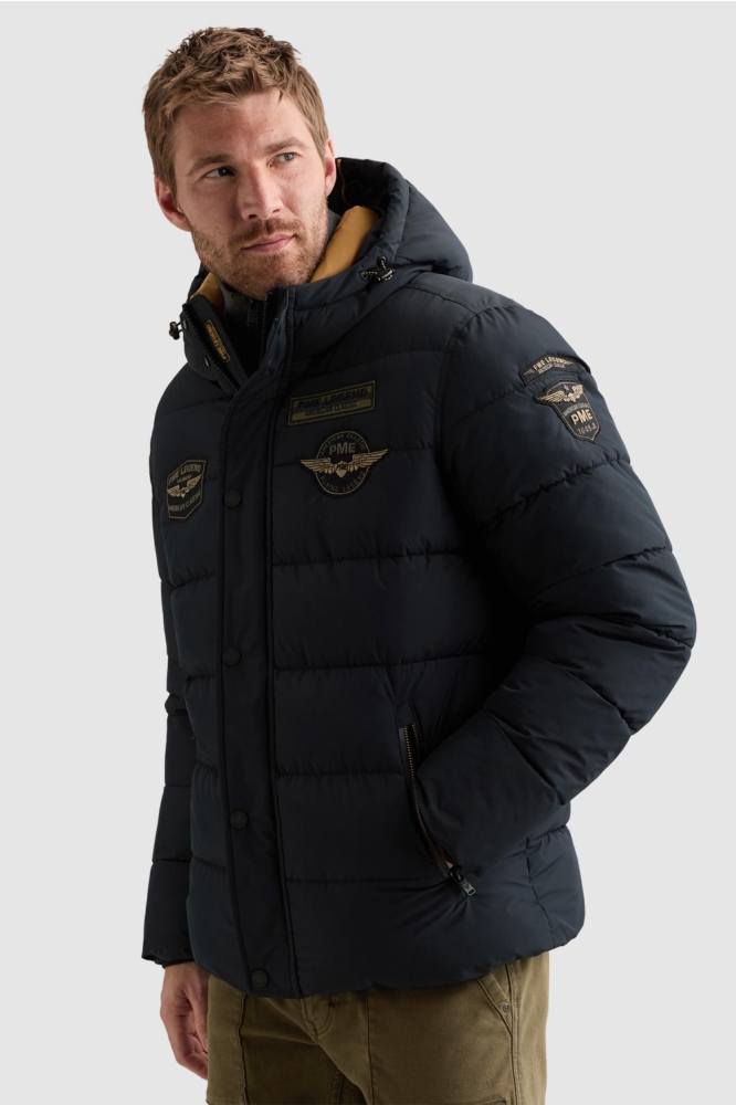 PME legend blauwe heren jas | Model vooraanzicht