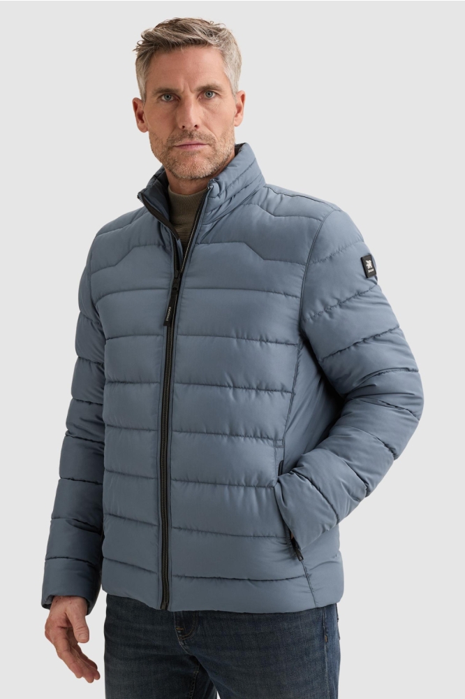 Vanguard blauwe heren jas | Model vooraanzicht