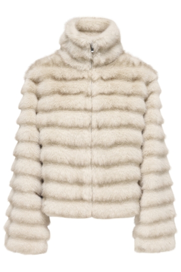 Jacqueline de Yong Jas JDYALLIE FAUX FUR JACKET OTW HAB 15381247 Silver Lining
