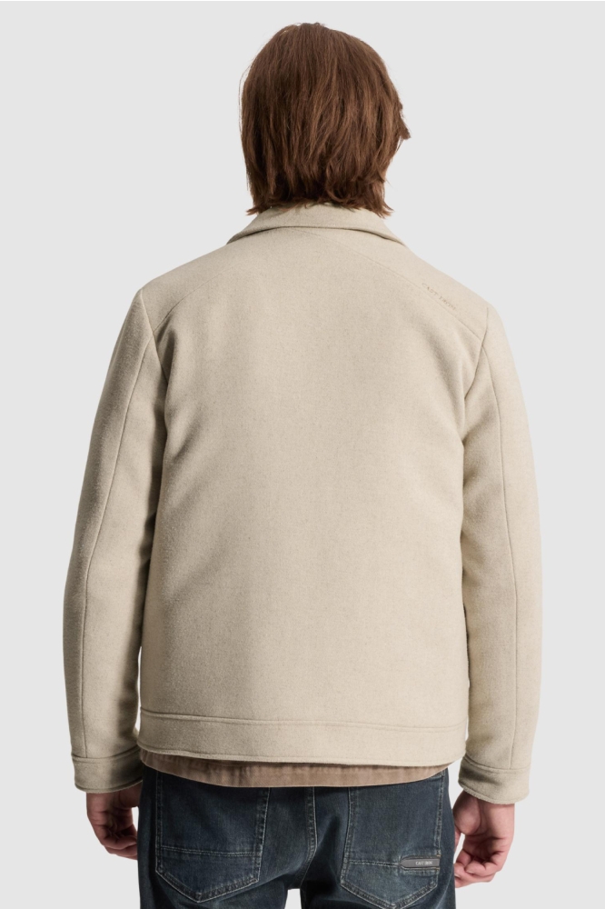 Cast Iron beige heren jas | Model vooraanzicht