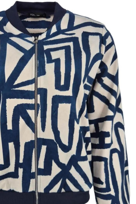 FOS Amsterdam blauwe dames vest | Close up