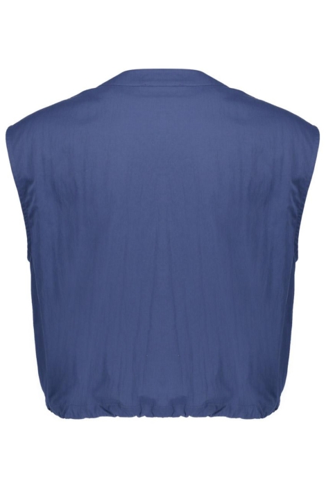 Geisha blauwe dames gilet | Achteraanzicht