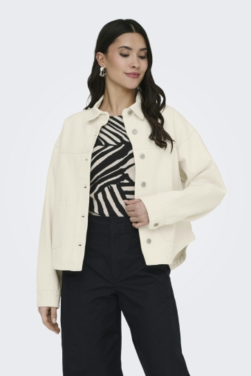 Jacqueline de Yong jdynoma l/s shacket wvn noos Ecru