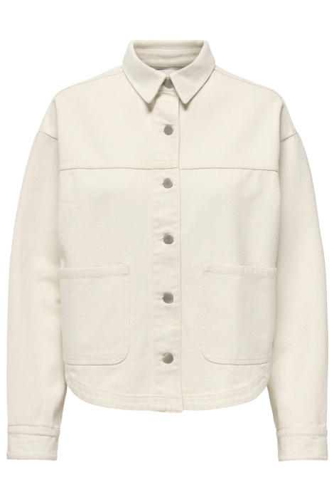 Jacqueline de Yong ecru dames jas | Vooraanzicht