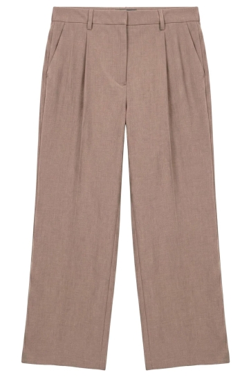 Vero Moda Broek VMCASSIDY MW WIDE PLEATED PANT 10358680 FOSSIL/ MELANGE