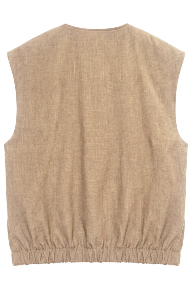 Vero Moda camel dames gilet | Achteraanzicht