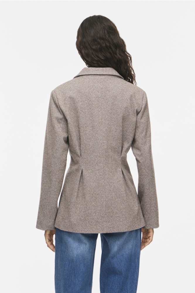 Vila bruine dames blazer | Model achteraanzicht