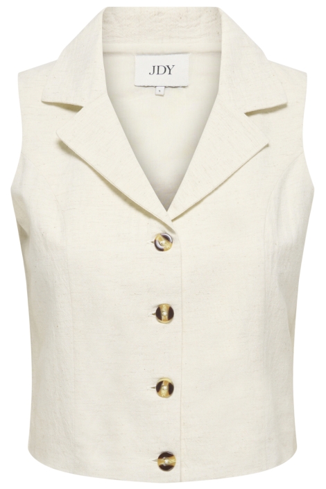 Jacqueline de Yong beige dames gilet | Vooraanzicht