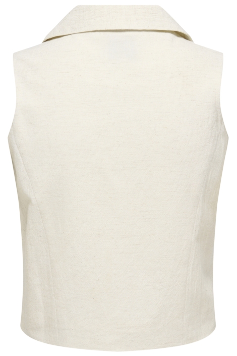 Jacqueline de Yong beige dames gilet | Achteraanzicht