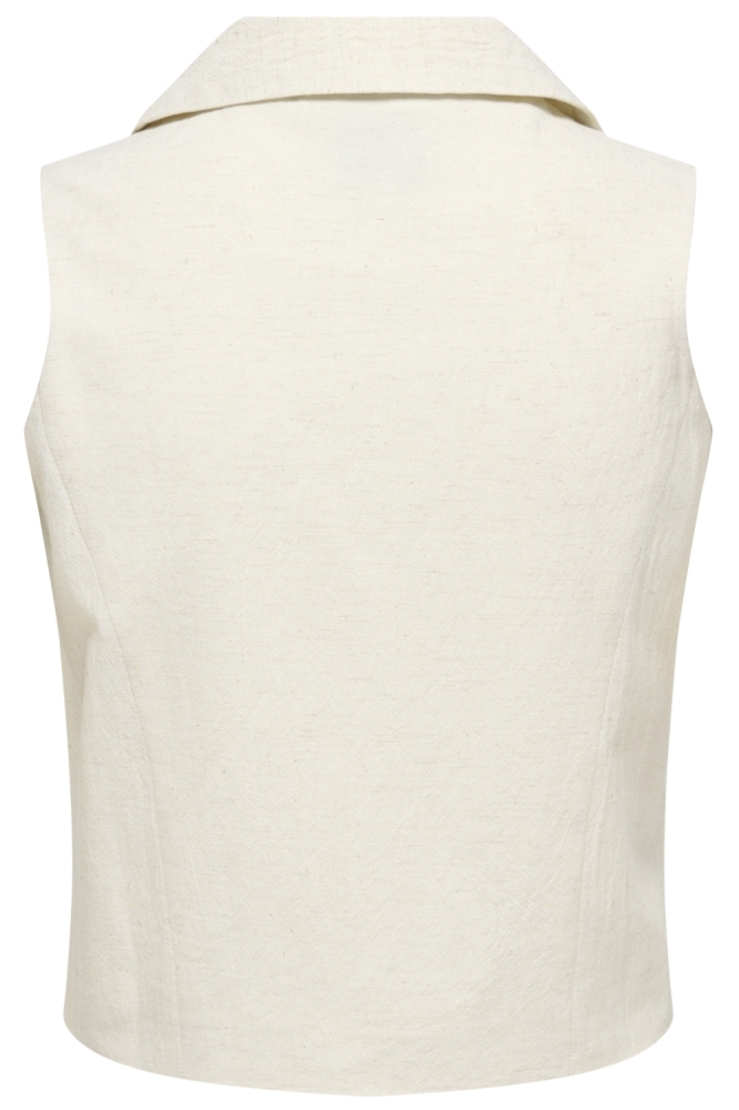 Jacqueline de Yong beige dames gilet | Achteraanzicht