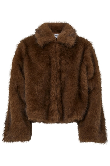 Pieces Jas PCJILLA SHORT FLUFFY JACKET BC 17159054 Chicory Coffee