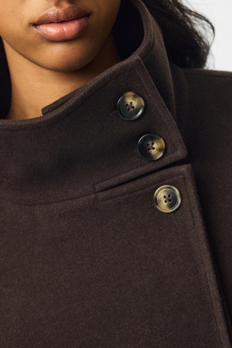 Pieces bruine dames jas | Close up