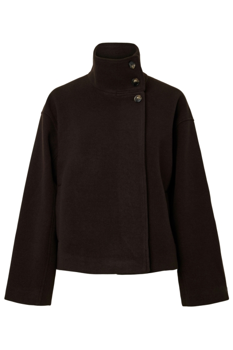 Pieces bruine dames jas | Vooraanzicht