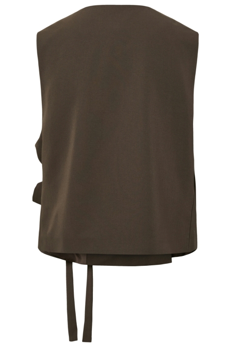Pieces bruine dames gilet | Achteraanzicht