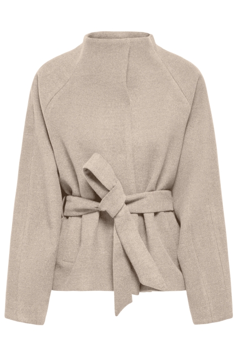 Jacqueline de Yong beige dames jas | Vooraanzicht
